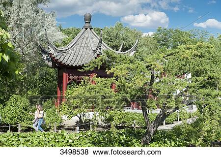 Canada, Province of Quebec. Montreal. District Hochelega-Maisonneuve (HoMa). The botanic garden. The Chinese garden View Large Photo Image Stock Photo - Canada, Province of Quebec. Montreal. District Hochelega-Maisonneuve (HoMa). The botanic garden. The Chinese garden. Fotosearch
