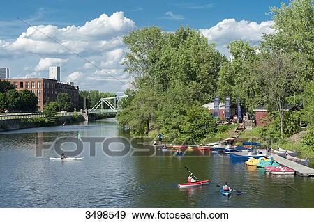 Stock Photo - Canada, Province of Quebec. Montreal. Districts of southwest. The Lachine canal site. Fotosearch