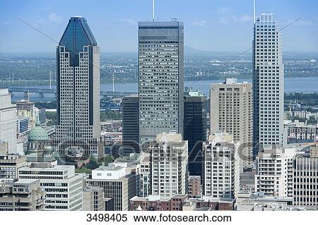 Canada. Province of Quebec, Montreal. The city seen from the belvedere of Mount Royal View Large Photo Image Stock Photography - Canada. Province of Quebec, Montreal. The city seen from the belvedere of Mount Royal. Fotosearch