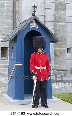 Canada, Province of Quebec. Quebec town. The Citadel shelters the 22nd Royal Regiment, the only French-speaking regiment of Canada. Guard wearing the busby View Large Photo Image Stock Image - Canada, Province of Quebec. Quebec town. The Citadel shelters the 22nd Royal Regiment, the only French-speaking regiment of Canada. Guard wearing the busby. Fotosearch