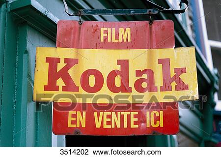 Stock Image - Canada, Province of Quebec. Quebec town. Sign Kodak. Fotosearch