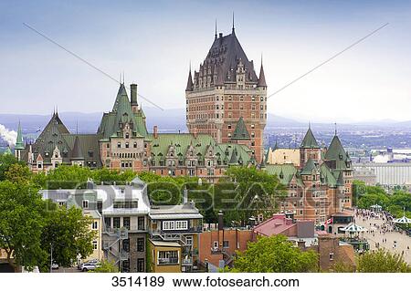 Canada, Province of Quebec. Quebec town. Castle Frontenac hotel View Large Photo Image Stock Photo - Canada, Province of Quebec. Quebec town. Castle Frontenac hotel. Fotosearch