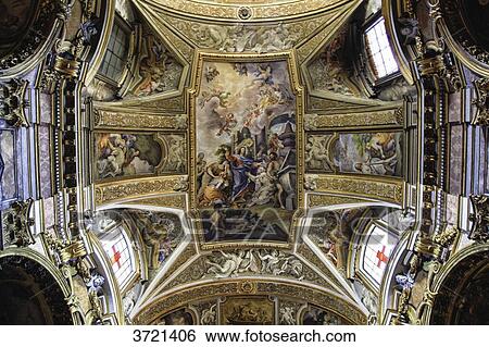 Ceiling church Santa Maria Maddalena, Rome, Lazio, Italy View Large Photo Image Stock Photograph - Ceiling church Santa Maria Maddalena, Rome, Lazio, Italy. Fotosearch