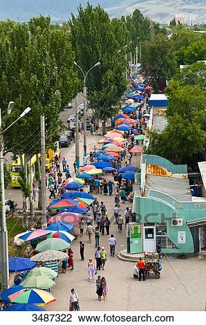 Stock Image - Central Asia, Kyrgyzstan, Chuy province, capital Bishkek, Och bazar. Fotosearch