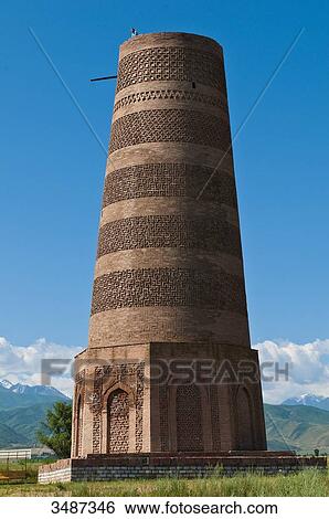 Central Asia, Kyrgyzstan, Chuy province, Burana Tower (11th), archeological site, minaret, remains of the ancient city of Balasagyn View Large Photo Image Stock Photograph - Central Asia, Kyrgyzstan, Chuy province, Burana Tower (11th), archeological site, minaret, remains of the ancient city of Balasagyn. Fotosearch