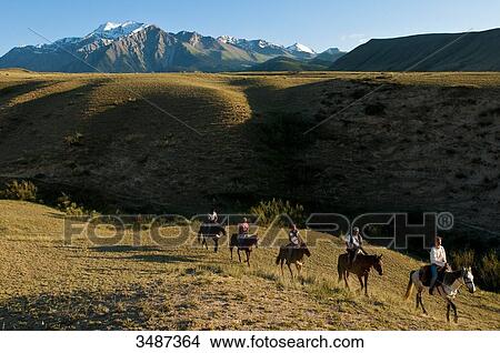 Picture - Central Asia, Kyrgyzstan, Issyk Kul Province (Ysyk-Kl), Juuku valley, equestrian trip for the Shepherd's Way trekking team. Fotosearch