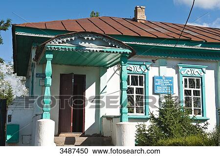 Central Asia, Kyrgyzstan, Issyk Kul Province (Ysyk-Kl), Karakol, detail of a finely chiselled wooden house built by Russians (late 19th-early 20th century) View Large Photo Image Stock Image - Central Asia, Kyrgyzstan, Issyk Kul Province (Ysyk-Kl), Karakol, detail of a finely chiselled wooden house built by Russians (late 19th-early 20th century). Fotosearch
