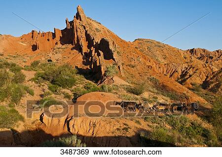 Stock Photo - Central Asia, Kyrgyzstan, Issyk Kul Province (Ysyk-Kl), the Shaska valley. Fotosearch