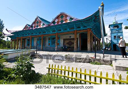 Stock Photo - Central Asia, Kyrgyzstan, Issyk Kul Province (Ysyk-Kl), Karakol, the Chinese mosque (1904-1907). Fotosearch
