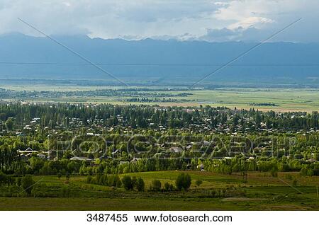 Central Asia, Kyrgyzstan, Issyk Kul Province (Ysyk-Kl), Karakol View Large Photo Image Stock Photography - Central Asia, Kyrgyzstan, Issyk Kul Province (Ysyk-Kl), Karakol. Fotosearch