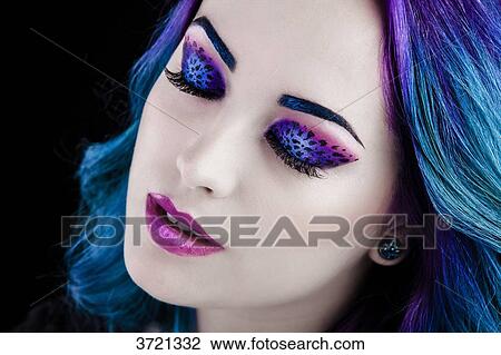 Close up of a pretty girl with leopard makeup View Large Photo Image Stock Image - Close up of a pretty girl with leopard makeup. Fotosearch