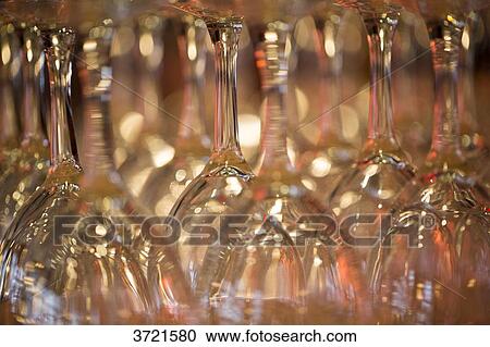 Close-up of empty wine glasses View Large Photo Image Stock Image - Close-up of empty wine glasses. Fotosearch