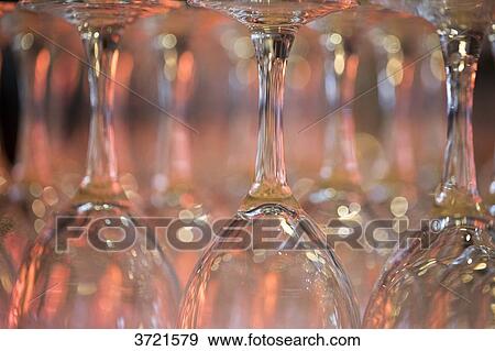 Close-up of empty wine glasses View Large Photo Image Stock Photo - Close-up of empty wine glasses. Fotosearch