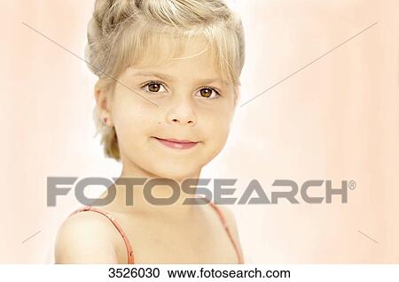 Stock Image - Close-up of little girl. Fotosearch