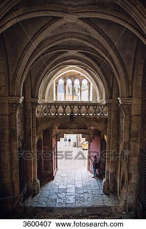Entry hall of the Sanctuary of Rocamadour, Lot, France View Large Photo Image Stock Photo - Entry hall of the Sanctuary of Rocamadour, Lot, France. Fotosearch