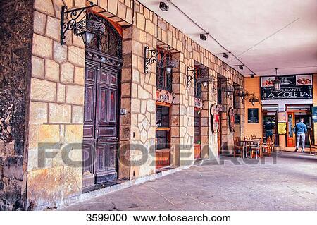 Stock Image - Facade of a shop, port of Castro Urdiales, Spain. Fotosearch