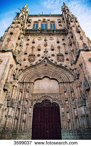 Facade of the cathedral of Salamanca, Spain View Large Photo Image Stock Photo - Facade of the cathedral of Salamanca, Spain. Fotosearch