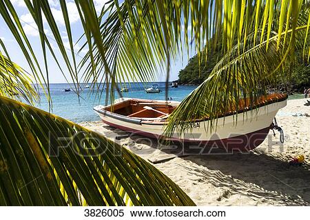 Stock Photography - Fishing boat, Bourg des Anses d'Arlet, Martinique, France. Fotosearch