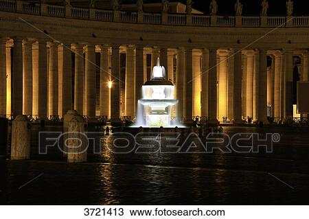 Fountain at night, Vatican, Rome, Lazio, Italy View Large Photo Image Stock Image - Fountain at night, Vatican, Rome, Lazio, Italy. Fotosearch