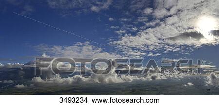France, aerial view above the clouds covering the Vendee countryside. blue sky View Large Photo Image Picture - France, aerial view above the clouds covering the Vendee countryside. blue sky. Fotosearch