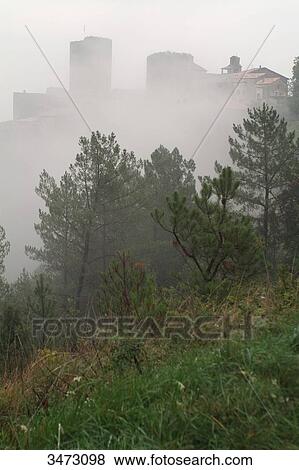France, Ardeche, Montreal, the village and the castle in the mist, landscape in the mist View Large Photo Image Stock Photo - France, Ardeche, Montreal, the village and the castle in the mist, landscape in the mist. Fotosearch