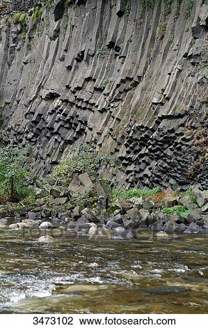 France, Ardeche, Valley of Lignon, basaltic flows on the riverbank. View Large Photo Image Stock Image - France, Ardeche, Valley of Lignon, basaltic flows on the riverbank.. Fotosearch