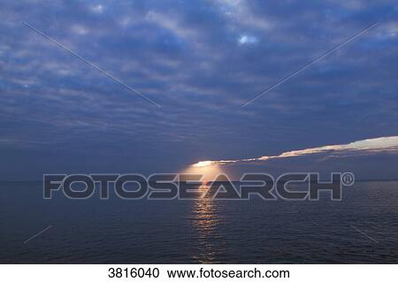 Stock Image - France, Bourgneuf Bay, sunset.. Fotosearch