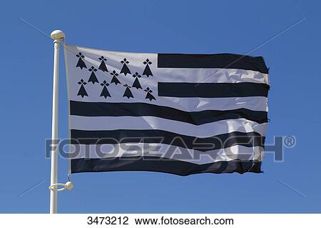 France, Brittany, Breton flag, Gwenn ha du, created in 1923. View Large Photo Image Stock Image - France, Brittany, Breton flag, Gwenn ha du, created in 1923.. Fotosearch