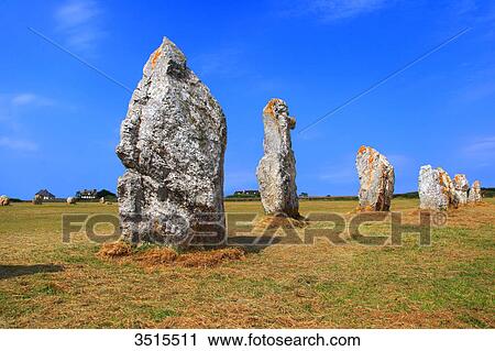 France, Brittany, Crozon Peninsula. Camaret sur Mer. Line of standing stones (Lagatjar). View Large Photo Image Stock Image - France, Brittany, Crozon Peninsula. Camaret sur Mer. Line of standing stones (Lagatjar).. Fotosearch