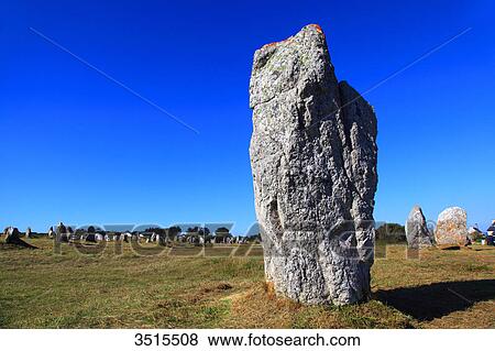 France, Brittany, Crozon Peninsula. Camaret sur Mer. Line of standing stones (Lagatjar). View Large Photo Image Stock Photo - France, Brittany, Crozon Peninsula. Camaret sur Mer. Line of standing stones (Lagatjar).. Fotosearch