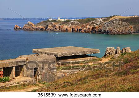 France, Brittany, Crozon Peninsula. Toulinguet cape. Atlantic Wall. View Large Photo Image Stock Photo - France, Brittany, Crozon Peninsula. Toulinguet cape. Atlantic Wall.. Fotosearch
