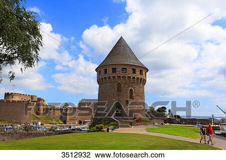 France, Brittany, Finistere, Brest. Tower of la Motte-Tanguy. Museum of Old Brest. View Large Photo Image Stock Image - France, Brittany, Finistere, Brest. Tower of la Motte-Tanguy. Museum of Old Brest.. Fotosearch