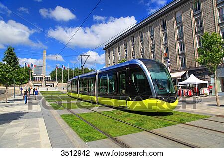 France, Brittany, Finistere, Brest. Streetcar. View Large Photo Image Stock Image - France, Brittany, Finistere, Brest. Streetcar.. Fotosearch