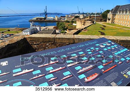 Stock Photograph - France, Brittany, Finistere, Brest. Maritime Prefecture of the Atlantic.. Fotosearch