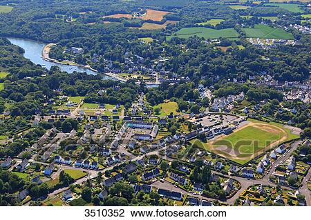 France, Brittany, Finistere, Pont Aven. Aerial view. View Large Photo Image Stock Image - France, Brittany, Finistere, Pont Aven. Aerial view.. Fotosearch