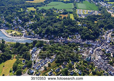 France, Brittany, Finistere, Pont Aven. Aerial view. View Large Photo Image Stock Image - France, Brittany, Finistere, Pont Aven. Aerial view.. Fotosearch
