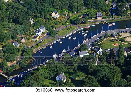 France, Brittany, Finistere, Pont Aven. Aerial view. View Large Photo Image Stock Photo - France, Brittany, Finistere, Pont Aven. Aerial view.. Fotosearch