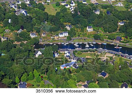 France, Brittany, Finistere, Pont Aven. Aerial view. View Large Photo Image Stock Photograph - France, Brittany, Finistere, Pont Aven. Aerial view.. Fotosearch