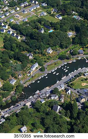 France, Brittany, Finistere, Pont Aven. Aerial view. View Large Photo Image Stock Photography - France, Brittany, Finistere, Pont Aven. Aerial view.. Fotosearch