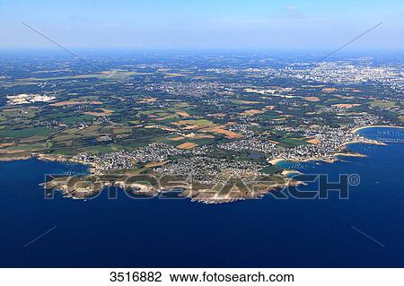 France, Brittany, Morbihan. Aerial view. Pointe du Talus. Larmor-Plage. View Large Photo Image Stock Image - France, Brittany, Morbihan. Aerial view. Pointe du Talus. Larmor-Plage.. Fotosearch