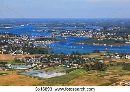 France, Brittany, Morbihan. Aerial view. Etel View Large Photo Image Stock Image - France, Brittany, Morbihan. Aerial view. Etel. Fotosearch