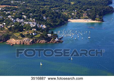 France, Brittany, Morbihan. Aerial view. Port-Manec'h View Large Photo Image Stock Photo - France, Brittany, Morbihan. Aerial view. Port-Manec'h. Fotosearch