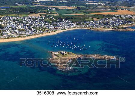 France, Brittany, Morbihan. Aerial view. Fort-Bloque. Ploemeur. View Large Photo Image Stock Photo - France, Brittany, Morbihan. Aerial view. Fort-Bloque. Ploemeur.. Fotosearch