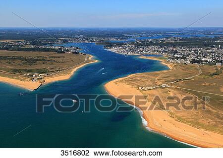 Stock Image - France, Brittany, Morbihan. Etel. Aerial view.. Fotosearch