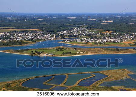 France, Brittany, Morbihan. Gavres peninsula. Aerial view. View Large Photo Image Stock Photograph - France, Brittany, Morbihan. Gavres peninsula. Aerial view.. Fotosearch