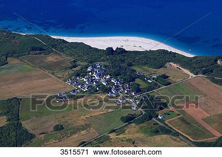 France, Brittany, Morbihan. Groix island. Les Grands Sables, one of Europe's rare convex beach. Village of Kerohet. View Large Photo Image Stock Image - France, Brittany, Morbihan. Groix island. Les Grands Sables, one of Europe's rare convex beach. Village of Kerohet.. Fotosearch