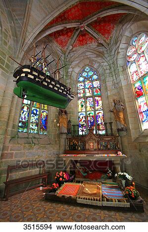 France, Brittany, Morbihan. Le Faouet or Ar Faoued. Sainte Barbe du Faouet Chapel. Marine ex voto. View Large Photo Image Picture - France, Brittany, Morbihan. Le Faouet or Ar Faoued. Sainte Barbe du Faouet Chapel. Marine ex voto.. Fotosearch