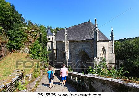 Stock Photography - France, Brittany, Morbihan. Le Faouet or Ar Faoued. Sainte Barbe du Faouet Chapel.. Fotosearch