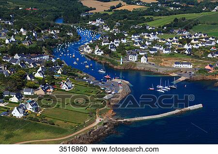 France, Brittany, Morbihan. Moelan sur mer. Doelan. Aerial view. View Large Photo Image Stock Image - France, Brittany, Morbihan. Moelan sur mer. Doelan. Aerial view.. Fotosearch