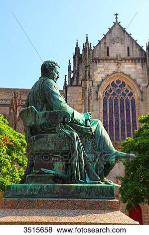 France, Brittany. Quimper. Old town. Statue of Rene-Theophile-Hyacinthe Laennec on Saint-Corentin square. Sculptor: Eugene-Louis Lequesne. View Large Photo Image Stock Photo - France, Brittany. Quimper. Old town. Statue of Rene-Theophile-Hyacinthe Laennec on Saint-Corentin square. Sculptor: Eugene-Louis Lequesne.. Fotosearch